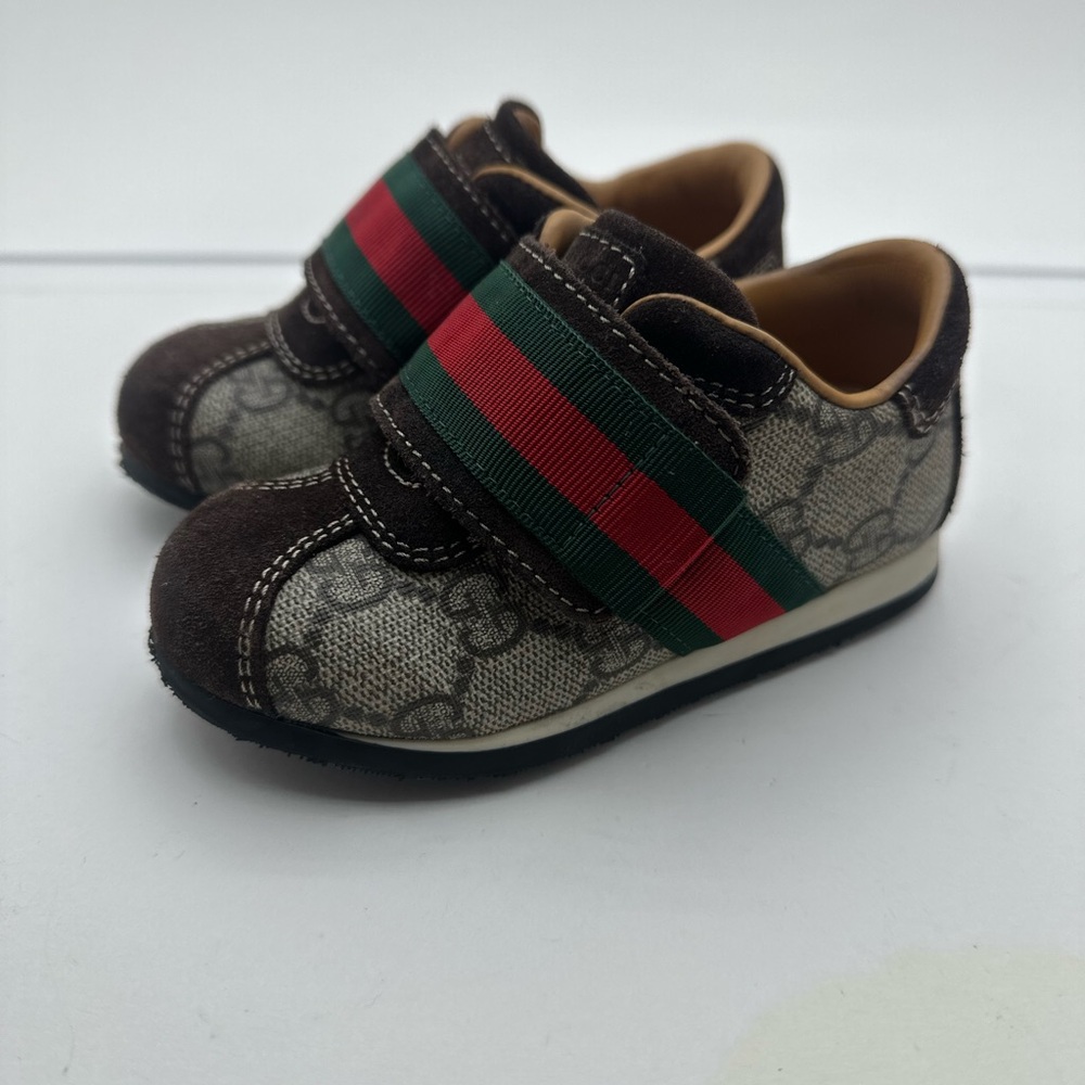 Gucci Kids Brown and Green Shoes